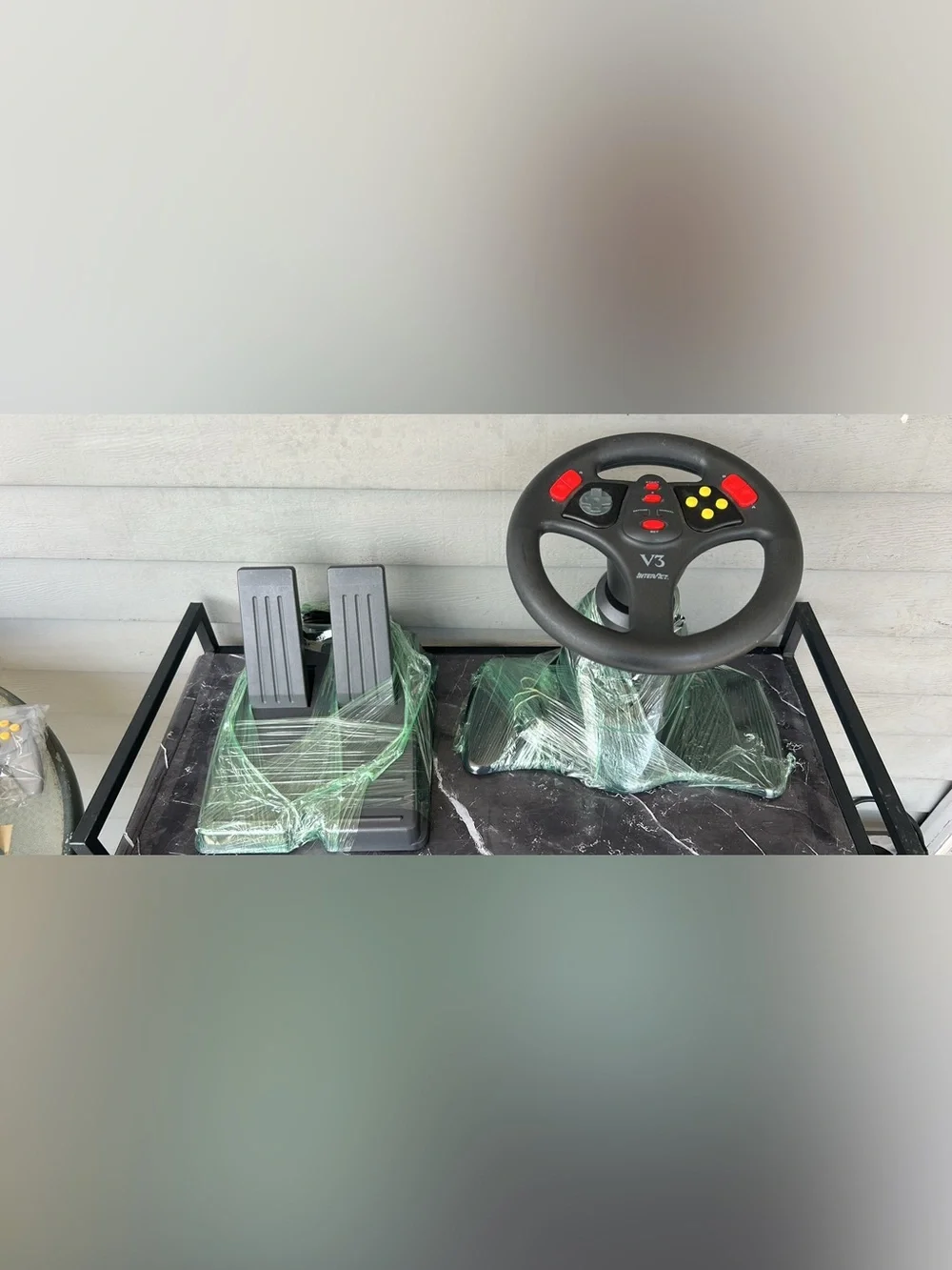 Nintendo N64 Console Bundle with Gray Controllers and Black Racing Wheel